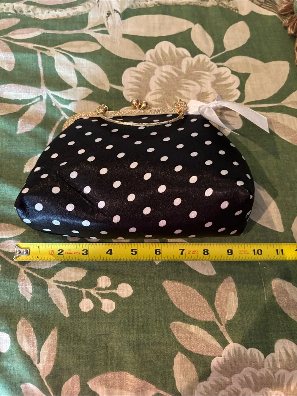Classic Polka Dot Frame Handbag in Black and White